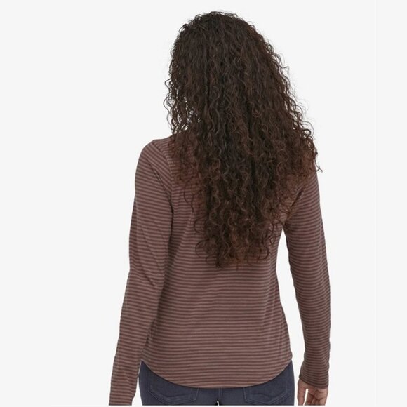 NEW Patagonia Mainstay Henley Long Sleeve Bumble Bee Stripe Dusky Top Shirt Tee - Picture 3 of 3